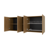 Mueble Superior de Cocina Portofino Fresno Europeo 150x60cm con Locero - MUEBLES SUPERIORES DE COCINA | Bylmo