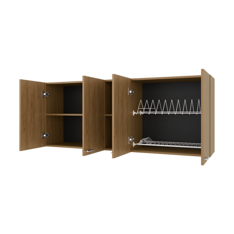 Mueble Superior de Cocina Portofino Fresno Europeo 150x60cm con Locero - MUEBLES SUPERIORES DE COCINA | Bylmo