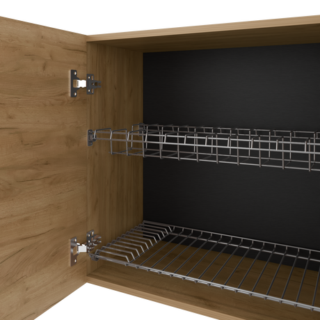 Mueble Superior de Cocina Fresno Europeo 120x60cm con Locero - MUEBLES SUPERIORES DE COCINA | Bylmo