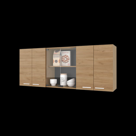 Mueble Superior de Cocina Fresno Europeo 150x60cm con Locero - MUEBLES SUPERIORES DE COCINA | Bylmo