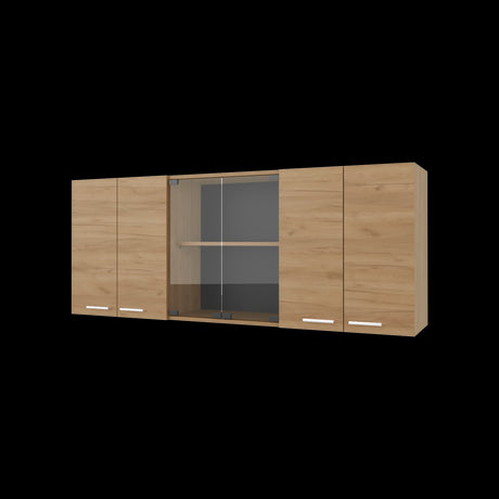 Mueble Superior de Cocina Fresno Europeo 150x60cm con Locero - MUEBLES SUPERIORES DE COCINA | Bylmo