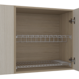 Mueble Superior de Cocina Gante Rovere y Niebla 180x60cm con Locero - MUEBLES SUPERIORES DE COCINA | Bylmo