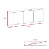 Mueble Superior de Cocina Gante Rovere y Niebla 180x60cm con Locero - MUEBLES SUPERIORES DE COCINA | Bylmo