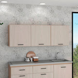 Mueble Superior de Cocina Gante Rovere y Niebla 180x60cm con Locero - MUEBLES SUPERIORES DE COCINA | Bylmo