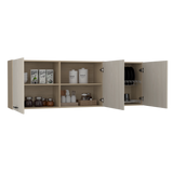 Mueble Superior de Cocina Gante Rovere y Niebla 180x60cm con Locero - MUEBLES SUPERIORES DE COCINA | Bylmo
