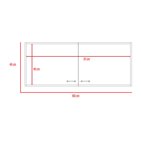 Mueble Superior de Cocina Napoles Blanco 100x49cm con Dos Puertas - MUEBLES SUPERIORES DE COCINA | Bylmo