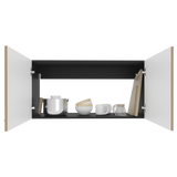 Mueble Superior de Cocina Napoles Wengue y Fresno Europeo 100x49cm con Dos Puertas - MUEBLES SUPERIORES DE COCINA | Bylmo