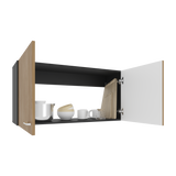 Mueble Superior de Cocina Napoles Wengue y Fresno Europeo 100x49cm con Dos Puertas - MUEBLES SUPERIORES DE COCINA | Bylmo