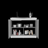 Mueble Inferior de Cocina Napoles Blanco 120x89cm Con Mesón de Acero Inoxidable para Lado Izquierdo y sin Estufa - MUEBLES INFERIORES DE COCINA | Bylmo