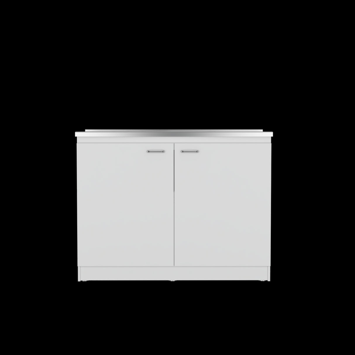 Mueble Inferior de Cocina Napoles Blanco 120x89cm Con Mesón de Acero Inoxidable para Lado Izquierdo y sin Estufa - MUEBLES INFERIORES DE COCINA | Bylmo