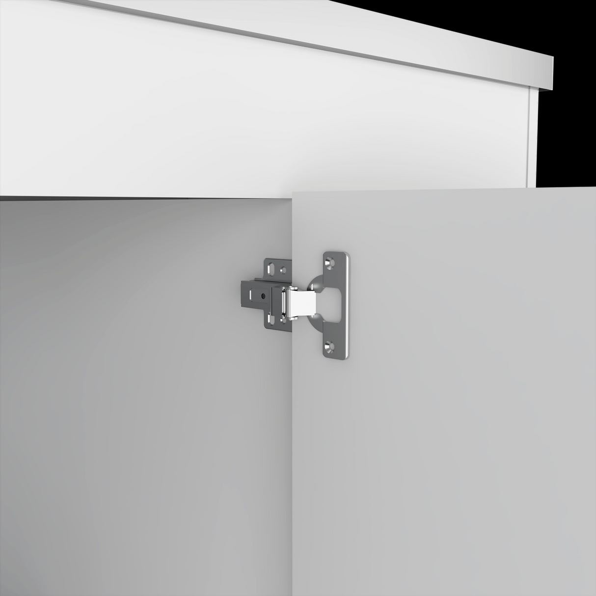 Mueble Inferior de Cocina Ferreti Blanco 100x90cm Con Mesón de Acero Inoxidable para Lado Izquierdo y sin Estufa - MUEBLES INFERIORES DE COCINA | Bylmo