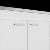 Mueble Inferior de Cocina Ferreti Blanco 100x90cm Con Mesón de Acero Inoxidable para Lado Izquierdo y sin Estufa - MUEBLES INFERIORES DE COCINA | Bylmo