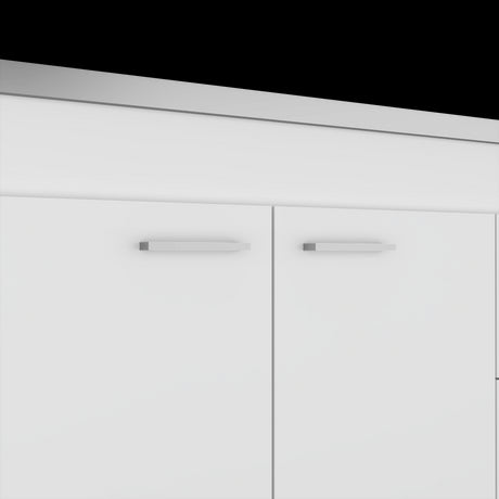 Mueble Inferior de Cocina Ferreti Blanco 100x90cm Con Mesón de Acero Inoxidable para Lado Izquierdo y sin Estufa - MUEBLES INFERIORES DE COCINA | Bylmo