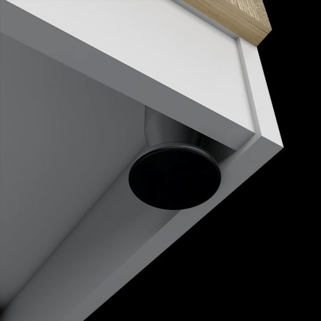 Mueble Inferior de Cocina Napoles Blanco y Duna 100x90cm Con Mesón de Acero Inoxidable para Lado Izquierdo y sin Estufa - MUEBLES INFERIORES DE COCINA | Bylmo