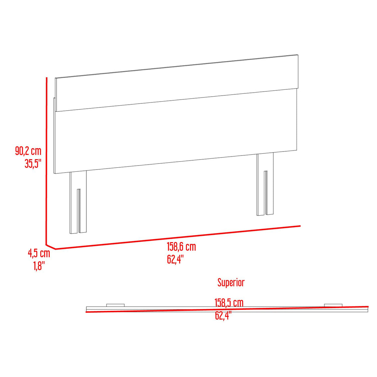 Combo Cabecero Lisboa Milan 90.2x158.6cm con Dos Mesas de Noche Para cama Doble - CABECEROS | Bylmo