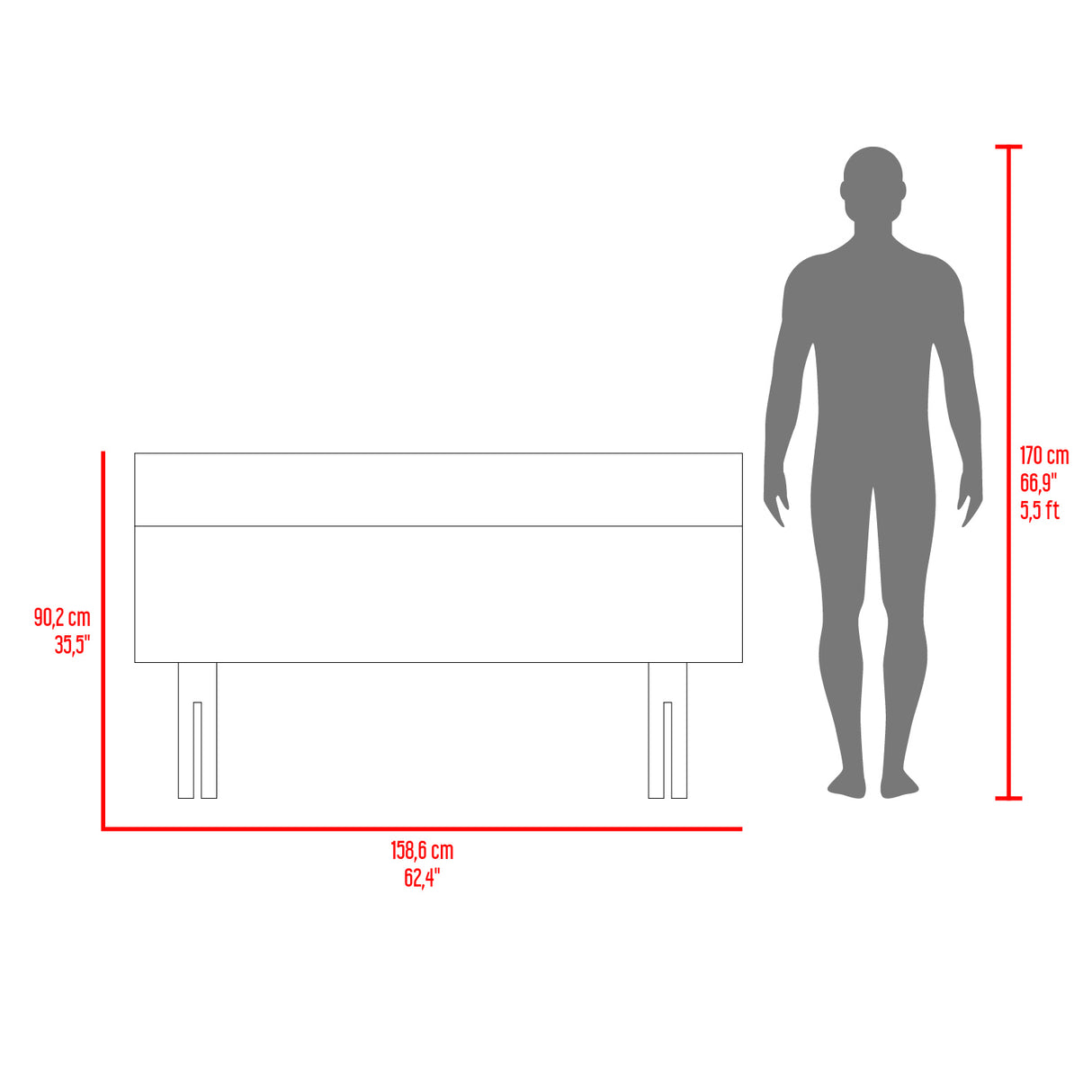 Combo Cabecero Lisboa Milan 90.2x158.6cm con Dos Mesas de Noche Para cama Doble - CABECEROS | Bylmo
