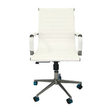 Silla de Oficina Esterilla Blanco 61x46.5cm Reclinable y Giratoria con Ruedas - SILLAS DE OFICINA | Bylmo