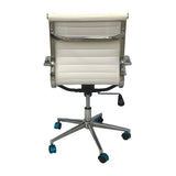 Silla de Oficina Esterilla Blanco 61x46.5cm Reclinable y Giratoria con Ruedas - SILLAS DE OFICINA | Bylmo