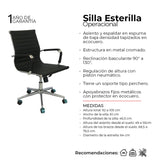 Set x 2 Sillas de Oficina Esterilla Negro 61x46.5cm Reclinable y Giratoria con Ruedas - SILLAS DE OFICINA | Bylmo