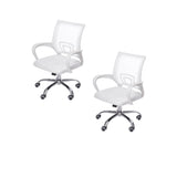 Set x 2 Sillas de Oficina Tok Blanco 57x52cm Reclinable y Giratoria con Ruedas - SILLAS DE OFICINA | Bylmo
