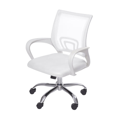 Set x 2 Sillas de Oficina Tok Blanco 57x52cm Reclinable y Giratoria con Ruedas - SILLAS DE OFICINA | Bylmo