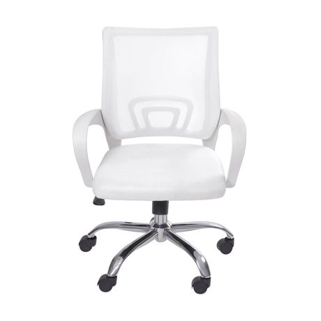 Set x 2 Sillas de Oficina Tok Blanco 57x52cm Reclinable y Giratoria con Ruedas - SILLAS DE OFICINA | Bylmo