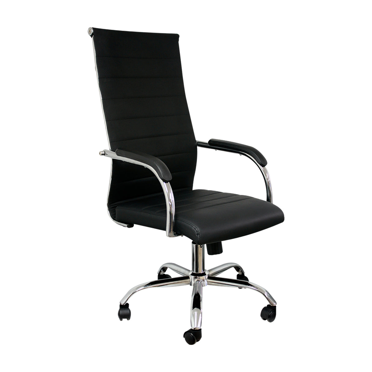 Silla de Oficina Alta Venecia Negro 54.5x50cm Reclinable y Giratoria con Ruedas - SILLAS DE OFICINA | Bylmo