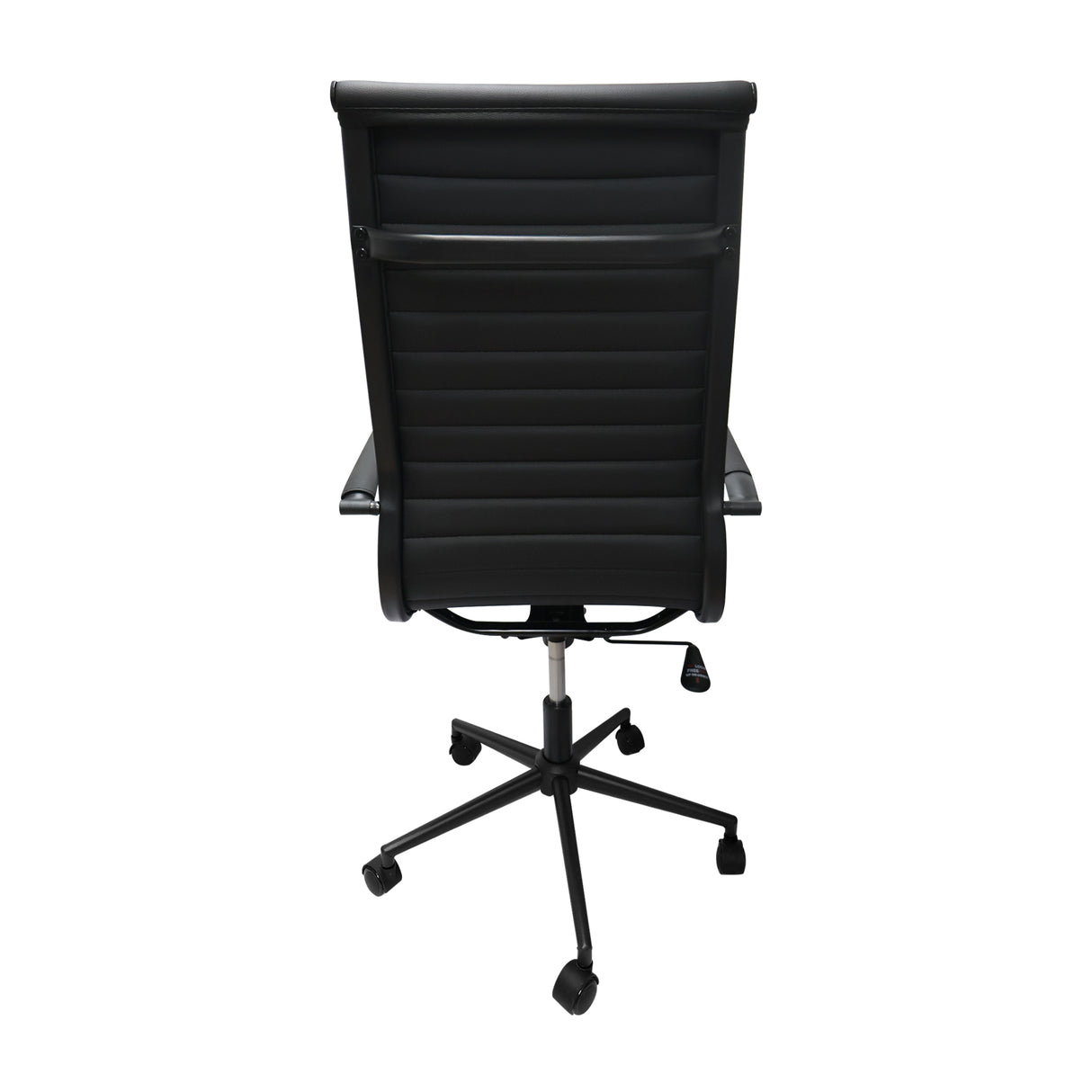 Silla de Oficina Alta Esterilla Negro Cuero PU 61x46.5cm Reclinable y Giratoria con Ruedas - SILLAS DE OFICINA | Bylmo