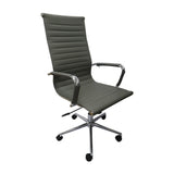 Silla de Oficina Esterilla Gris 61x46.5cm Reclinable y Giratoria con Ruedas - SILLAS DE OFICINA | Bylmo