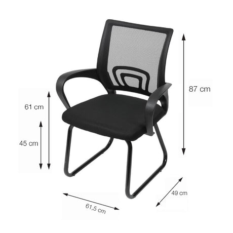 Silla de Oficina Tok Negro 61.5x49cm de Base Fija - SILLAS DE OFICINA | Bylmo