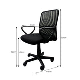 Silla de Oficina Dublin Negro 61x48cm Reclinable y Giratoria con Ruedas - SILLAS DE OFICINA | Bylmo