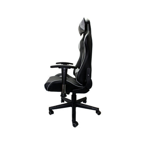 Silla Gamer F16 Gris 65x57cm Reclinable y Giratoria con Ruedas - SILLAS DE OFICINA | Bylmo