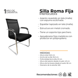 Silla de Oficina Roma Negro 55.5x63cm de Base Fija - SILLAS DE OFICINA | Bylmo
