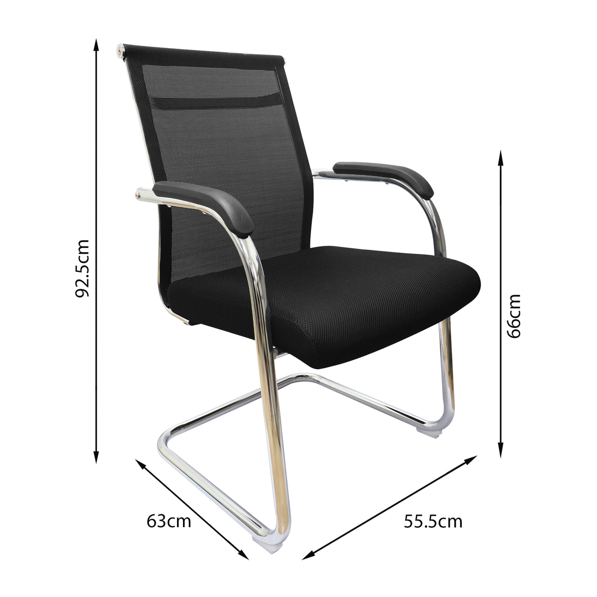 Silla de Oficina Roma Negro 55.5x63cm de Base Fija - SILLAS DE OFICINA | Bylmo