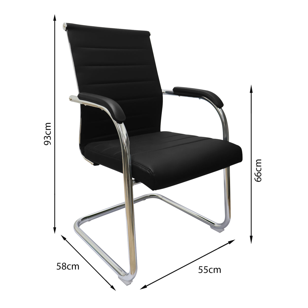 Silla de Oficina Venecia Negro 55x58cm de Base Fija - SILLAS DE OFICINA | Bylmo