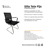 Silla de Oficina Esterilla Negro 54.5x55cm de Base Fija - SILLAS DE OFICINA | Bylmo