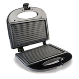 Sanduchera Negro 21.5x9cm de Dos Puestos Tipo Panini - SANDUCHERAS Y WAFLERAS | Bylmo
