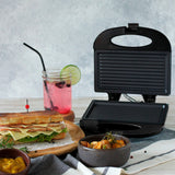 Sanduchera Negro 21.5x9cm de Dos Puestos Tipo Panini - SANDUCHERAS Y WAFLERAS | Bylmo