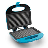 Sanduchera Azul y Negro 21.5x9cm de Dos Puestos Tipo Panini - SANDUCHERAS Y WAFLERAS | Bylmo