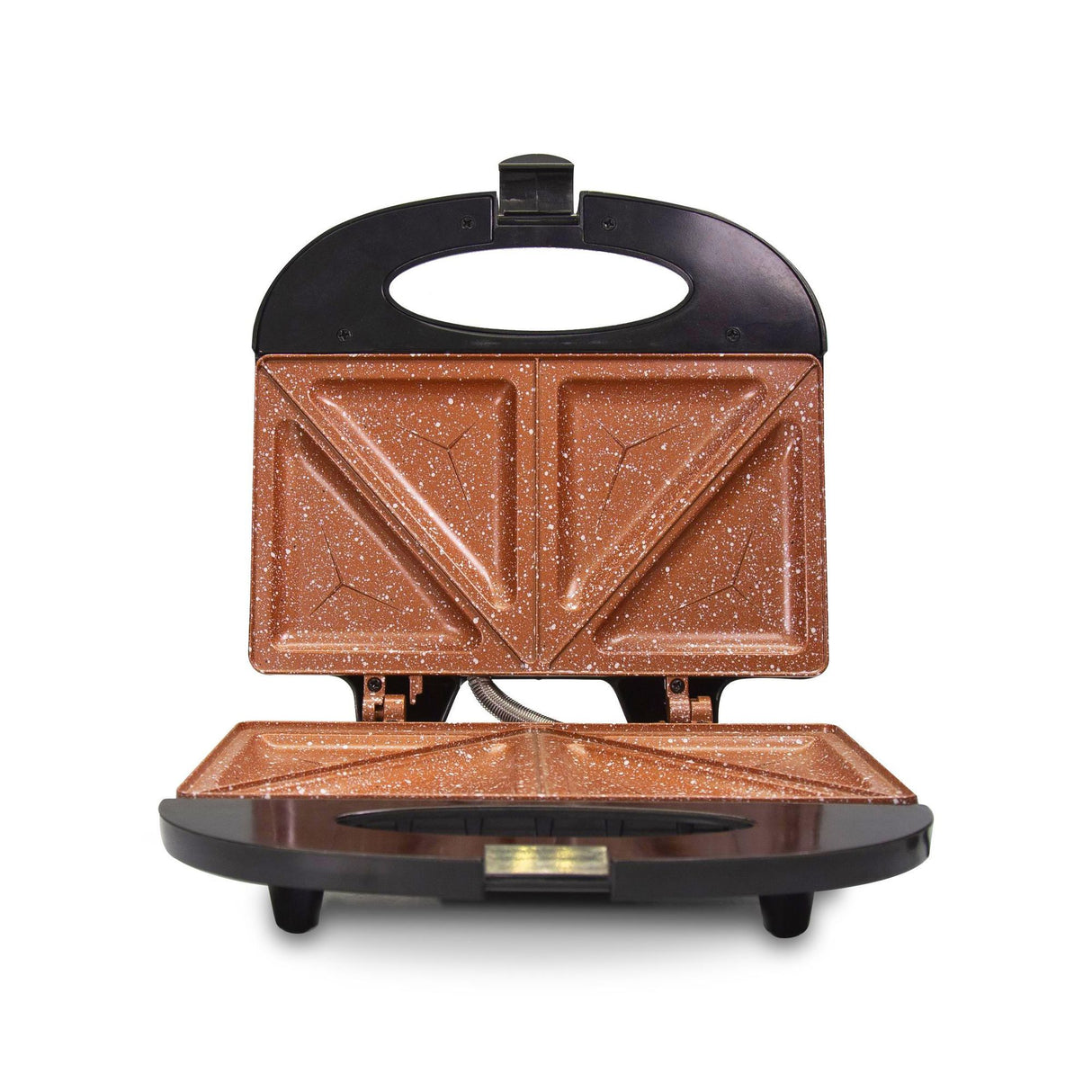 Sanduchera Negro y Cobre 21.5x9cm de Dos Puestos Triangular - SANDUCHERAS Y WAFLERAS | Bylmo