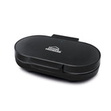 Waflera Negro 23.1x7.8cm de Dos Puestos con Luz Indicadora - SANDUCHERAS Y WAFLERAS | Bylmo