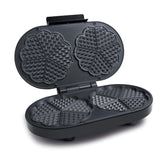 Waflera Negro 23.1x7.8cm de Dos Puestos con Luz Indicadora - SANDUCHERAS Y WAFLERAS | Bylmo