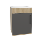 Mueble para Lavamanos Oxford Fresno Europeo y Plomo 40x55.5cm Flotante con Lamvamanos - MUEBLES PARA LAVAMANOS | Bylmo