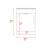 Mueble para Lavamanos Oxford Fresno Europeo y Plomo 40x55.5cm Flotante con Lamvamanos - MUEBLES PARA LAVAMANOS | Bylmo