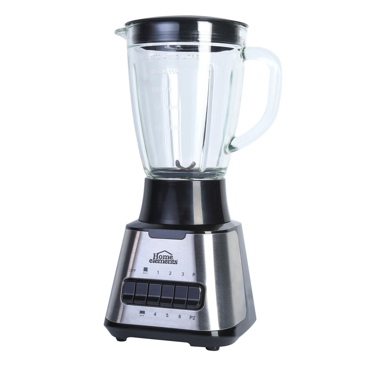 Licuadora Extra Power Negro y Plateado 18.5x39cm De Seis Aspas y 1.5 Litros - LICUADORAS Y PROCESADORES | Bylmo