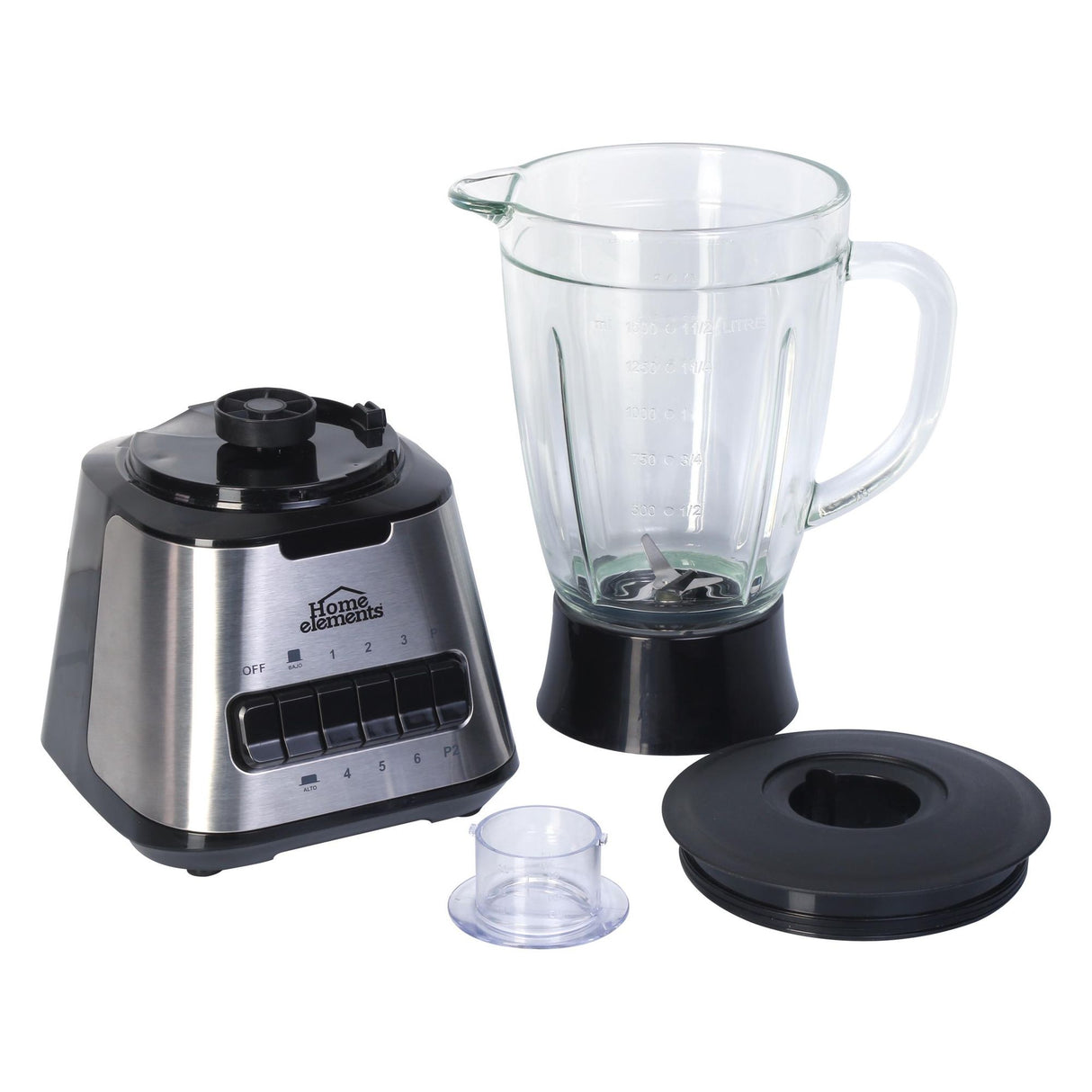 Licuadora Extra Power Negro y Plateado 18.5x39cm De Seis Aspas y 1.5 Litros - LICUADORAS Y PROCESADORES | Bylmo