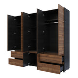 Closet Dallas Gales y Wengue 220x200cm con Cuatro Cajones y con Doce Compartimientos - CLOSETS | Bylmo