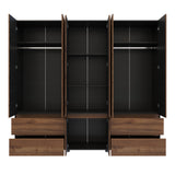 Closet Dallas Gales y Wengue 220x200cm con Cuatro Cajones y con Doce Compartimientos - CLOSETS | Bylmo
