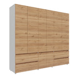 Closet Dallas Duna y Blanco 220x200cm con Cuatro Cajones y con Doce Compartimientos - CLOSETS | Bylmo