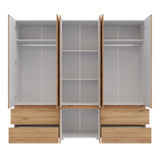 Closet Dallas Duna y Blanco 220x200cm con Cuatro Cajones y con Doce Compartimientos - CLOSETS | Bylmo